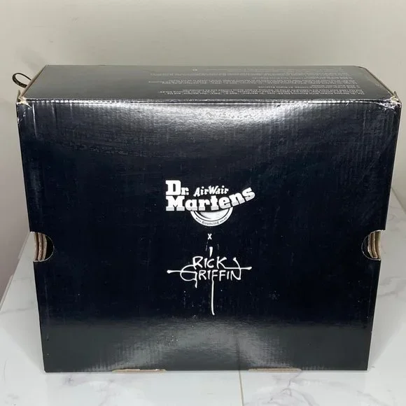 Dr. Martens x Rick Griffin 1460 Black Leather Eye Backhand Tattoo Boots 10 43